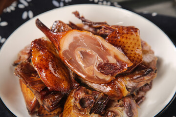 Cantonese Marinated Duck Leg with Soy Sauce Glaze - Traditional Chinese Cuisine