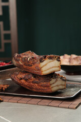 Woodsmoked Farmhouse Bacon Display for New Years Eve Kitchen Food Pictures