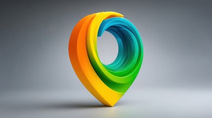 Obraz premium Colorful 3d map pointer icon representing local loyalty token system for area-based rewards and customer engagement