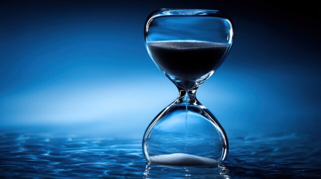 Hourglass representing the concept of time management and timing in decision making for sensitive real-life steps