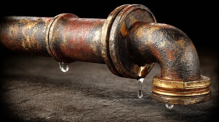 Water pipe with drop of water symbolizing flow-based asset management concepts in predictive funding channels
