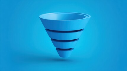 Blue funnel representing the concept of liquidity in financial markets and the flow of capital during different phases