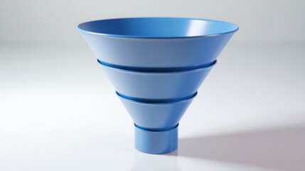 Blue funnel representing the concept of liquidity in financial markets and the flow of capital during different phases