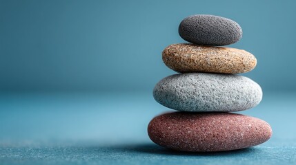 Vibrant stack of three distinctively colored rocks representing stability and diversity in quantitative investment concepts