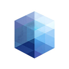 Abstract Blue Hexagon Geometric Design Low Poly Art