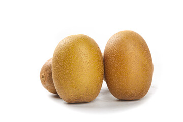 Fresh Golden Kiwi Fruits from New Zealand on White Background - Healthy Exotic Superfruit