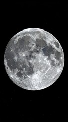 Obraz premium Full moon, detailed surface texture, dark backdrop