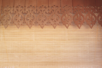 Blinds wall with space and carving wood patterns on background