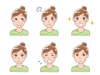 女性　表情　セット