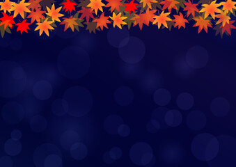 夜空と紅葉の背景