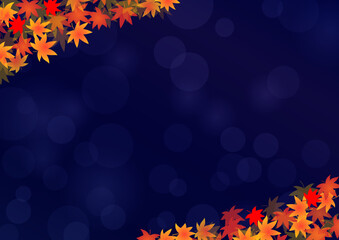 夜空と紅葉の背景