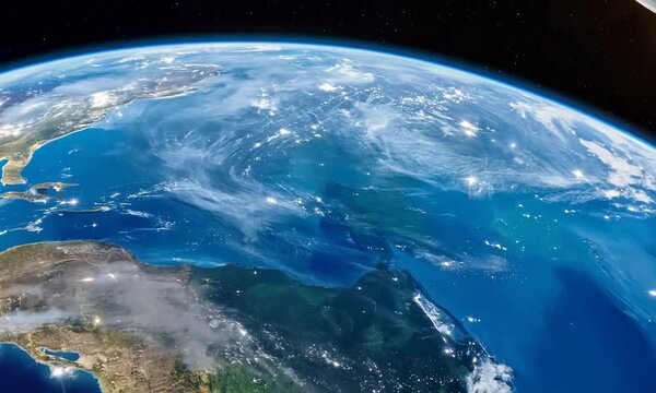 Planet Earth Rotating Seen from Space Station