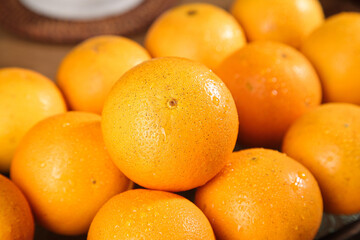 Fresh Orange Citrus Fruits with Water Droplets - Healthy Summer Vitamin C Natural Food Photography