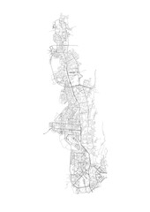 A detailed black and white vector map of Navi Mumbai&rsquo;s highway system and major urban road infrastructure.
