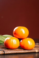 Fresh Bergamot Citrus Fruits from Guangxi Harvest Season on Bamboo Mat