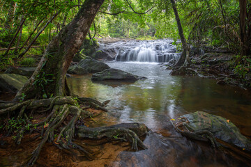 Pang sida waterfall at dong phayayen-khao yai forest complex in pangsida national park. sakaeo province Thailand.