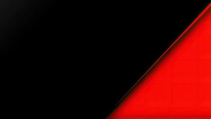 Bold black and red diagonal split