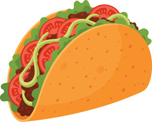 Classic Beef Taco with Fresh Tomato, Lettuce, and Savory Filling for Tasty Mexican Meal
