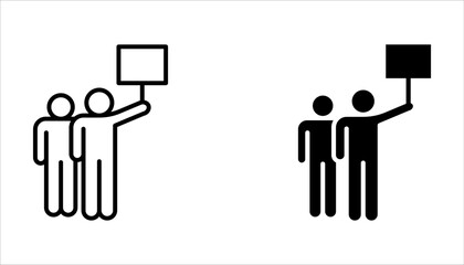 Fototapeta premium Activism line icon set. Containing protest, activist, demonstration on white background