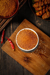 Spicy Chinese Chili Powder Seasoning Mix with Traditional Ingredients for Authentic Asian Barbecue and Dumpling Dipping Sauce