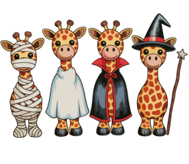 Halloween Giraffe Mummy Witch Ghost Spooky Fall Season