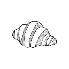 croissant line art sketch logo 