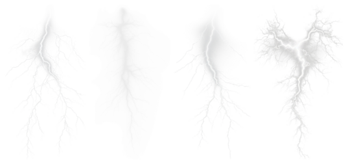 PNG Electricity bolts energy design, element set on transparent background