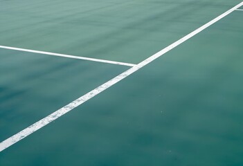 Abstract Tennis Court Lines, Teal Surface, Detailed Texture