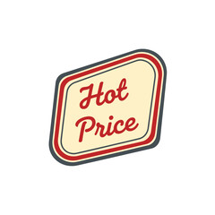 Hot Price retro vintage style label for sales and promotions, a classic advertising badge or sticker design