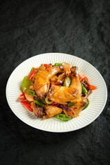 Hand-Torn Air-Dried Chicken Stir-Fry from Hubei - Ready to Eat Chinese Specialty Dish with Bell Peppers