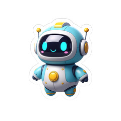 Cute Robot: 3D Render of Friendly AI Character