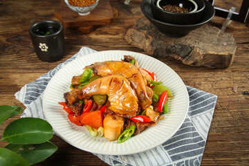 Hubei Style Braised Chicken with Vegetables - Traditional Chinese Cuisine Specialty Dish