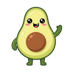 Cute Avocado Cartoon:  Fun Fruit Illustration