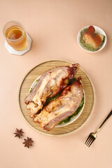 Braised Pork Knuckle with Soy Sauce - Traditional Asian Cuisine Gourmet Dish
