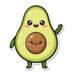 Cute Avocado Character Illustration: Perfect for Food Blogs & Social Media
