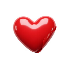 Red Heart: Valentine's Day Graphic, Romantic Symbol, Glossy 3D Render
