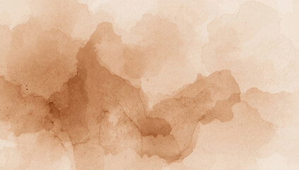 Watercolor Abstract Painting Background: Textured and Warm Earthy Vintage Design with Fluid Organic Shades