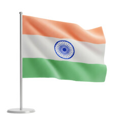 Waving Indian Flag: A Vibrant 3D Render