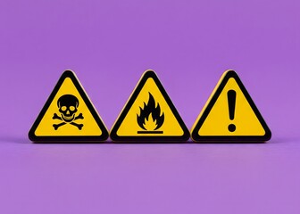 Signs warning of danger. Public safety. Awareness levels concept.