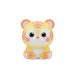 Cute Cartoon Tiger: 3D Rendered Baby Tiger Illustration