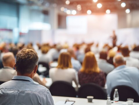 Professional Business Conference with Large Group Attending Seminar Premium Corporate Event for Knowledge Sharing and Modern Professional Development Marketing