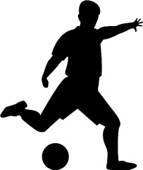 Footballer Silhouette Icon Ve...