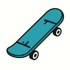 Blue Skateboard Sport Vector Icon