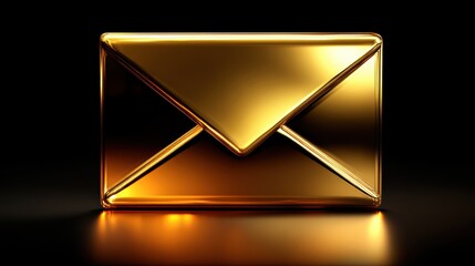 A shiny golden envelope stands out against a dark background, symbolizing luxury, exclusivity, and premium communication