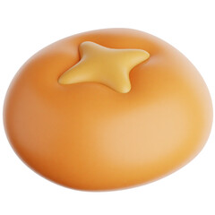 Vibrant 3D Orange Persimmon Fruit Sweet Food Icon
