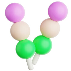 Playful Candy Lollipops 3D Render Abstract Colorful Spheres