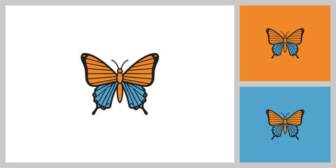 Orange Monarch Butterfly Vector Illustration. Beautiful Insect Symbol of Nature and Summer.