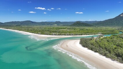 Fototapeta premium Coastline beautiful mountains wild beach Australia