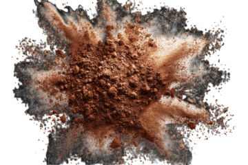 Brown powder explosion on black background (3)