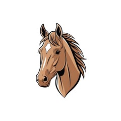 Fototapeta premium Stylized Brown Horse Head Illustration in Artistic Style for Logo Design